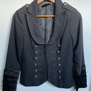 Elizabeth and James Black Military Style Blazer